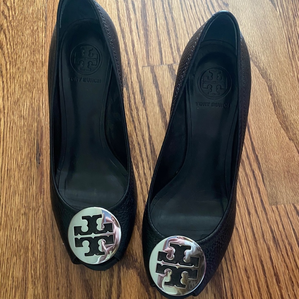 Tory Burch Peep Toe Wedge Pump